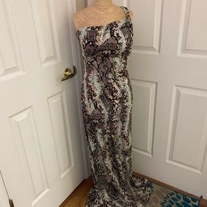 Off the Shoulder Snakeskin Long dress